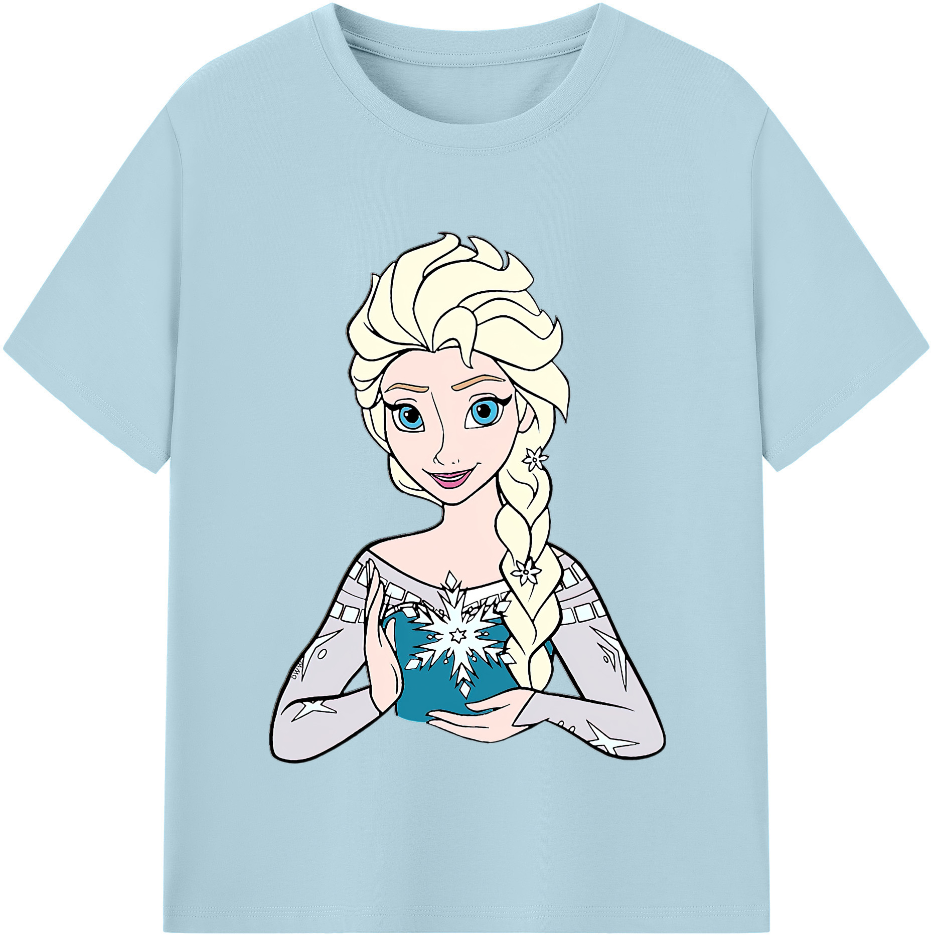 （画像用） アナと雪の女王 アンナ エルサ Frozen Anna Elsa 綿100％半袖Tシャツ（フロントプリント）
